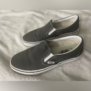 dark grey slip on vans